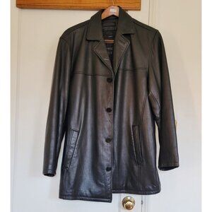 Claiborne Outerwear 🐏 Lambskin Leather Jacket Quilted Lining Coat Mens Sz M EUC